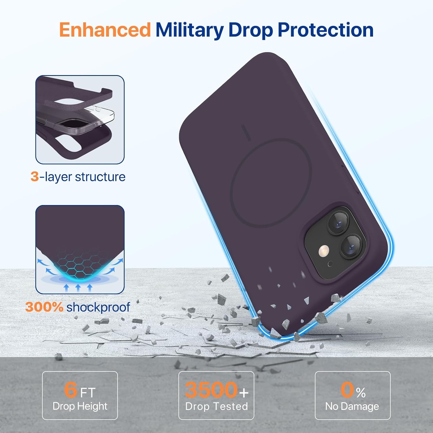 image:imageMiracase Magnetic for iPhone 12 CaseiPhone 12 Pro Case Dark Purple