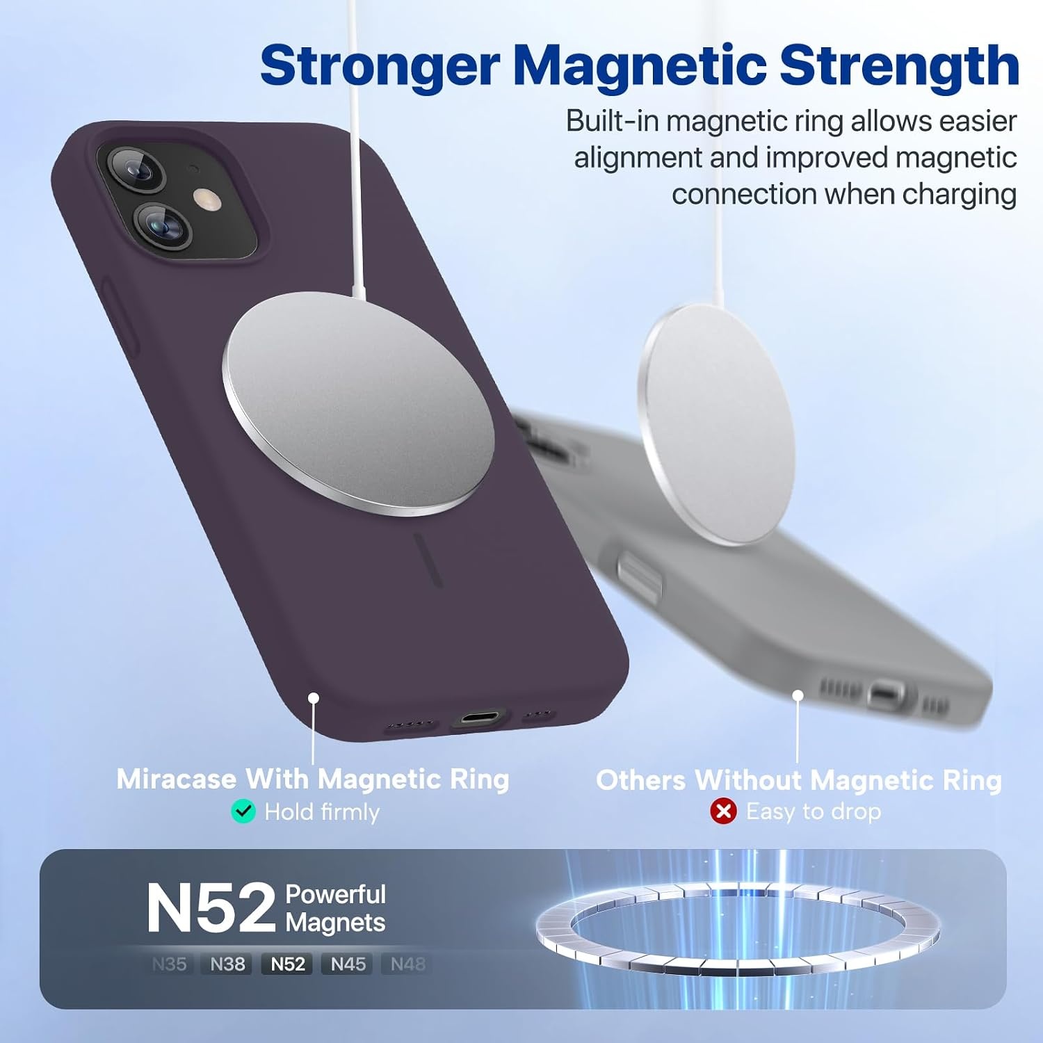 image:imageMiracase Magnetic for iPhone 12 CaseiPhone 12 Pro Case Dark Purple