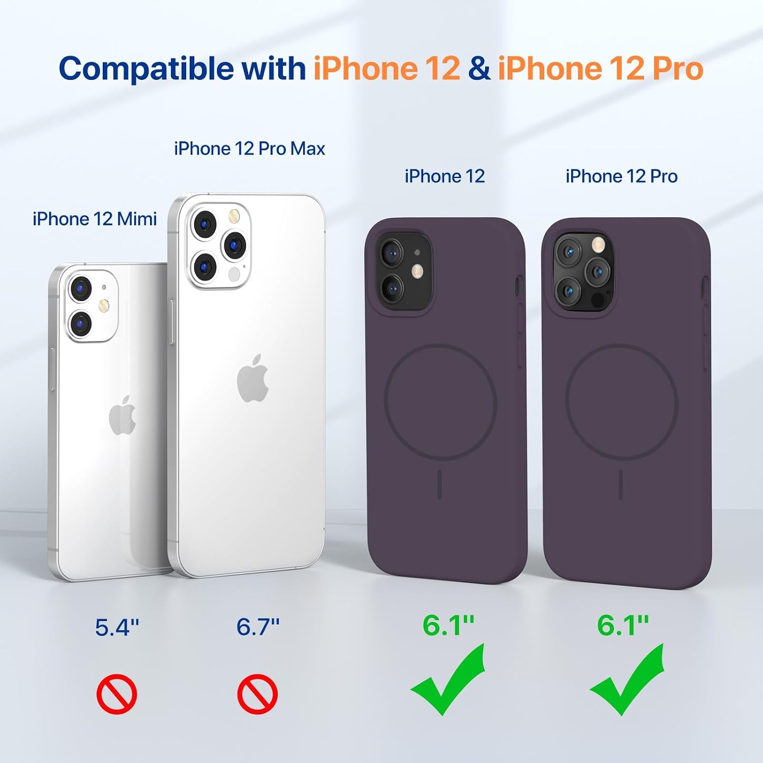 image:imageMiracase Magnetic for iPhone 12 CaseiPhone 12 Pro Case Dark Purple