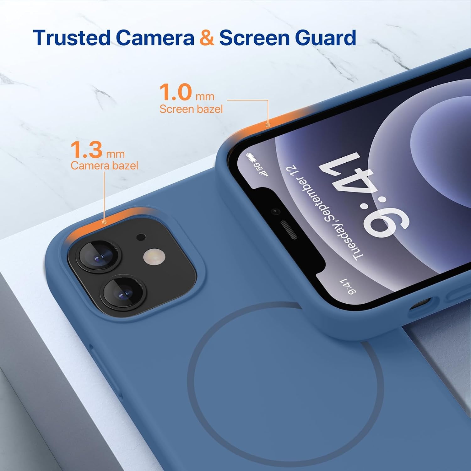 image:imageMiracase Magnetic for iPhone 12 CaseiPhone 12 Pro Case Glass Blue