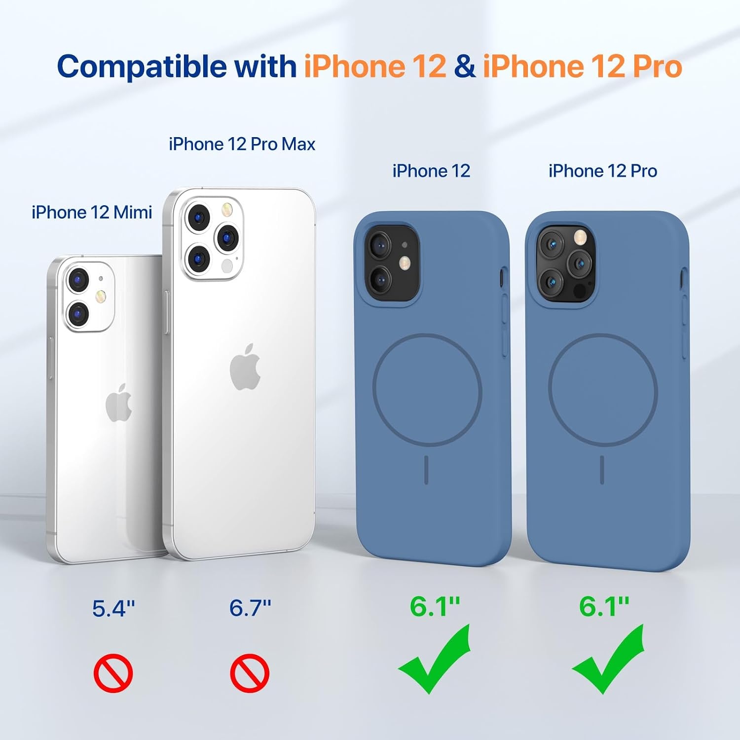 image:imageMiracase Magnetic for iPhone 12 CaseiPhone 12 Pro Case Glass Blue