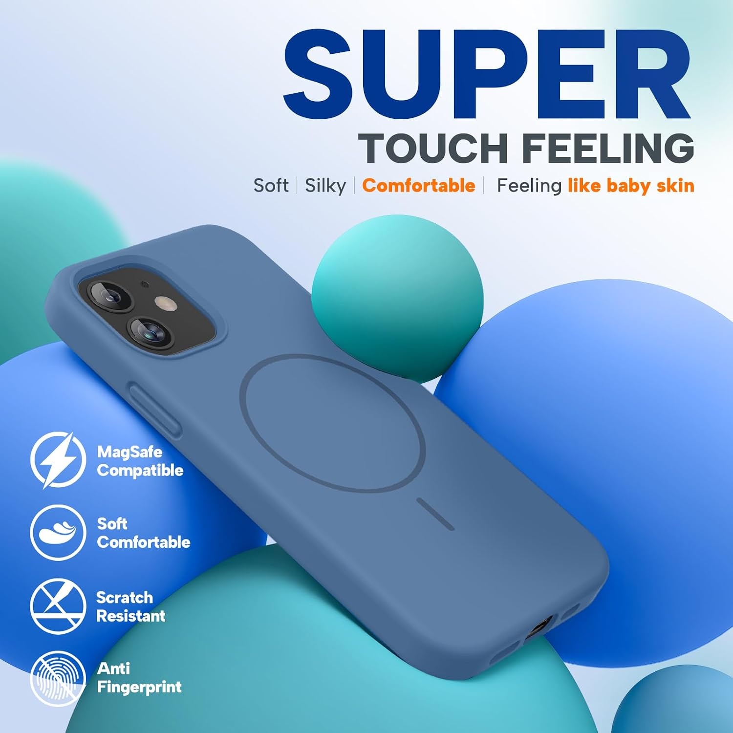 image:imageMiracase Magnetic for iPhone 12 CaseiPhone 12 Pro Case Glass Blue