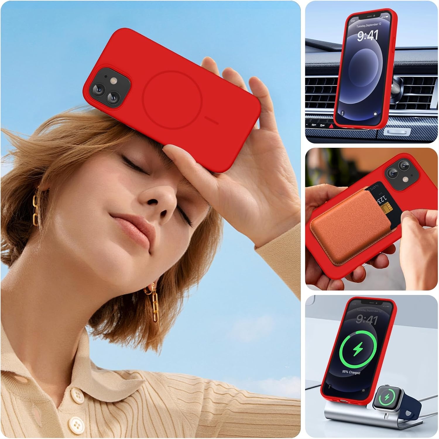 image:imageMiracase Magnetic for iPhone 12 CaseiPhone 12 Pro Case Red