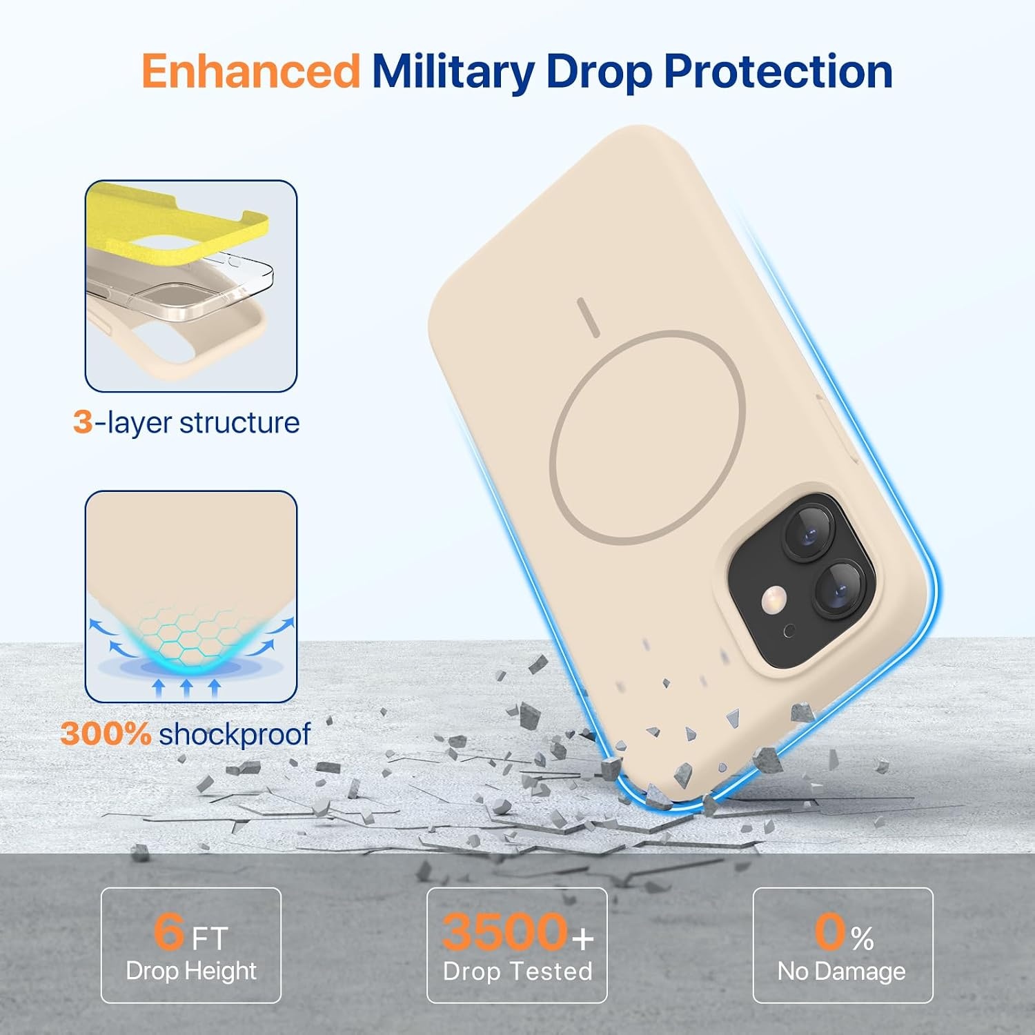image:imageMiracase Magnetic for iPhone 12 CaseiPhone 12 Pro Case Sand