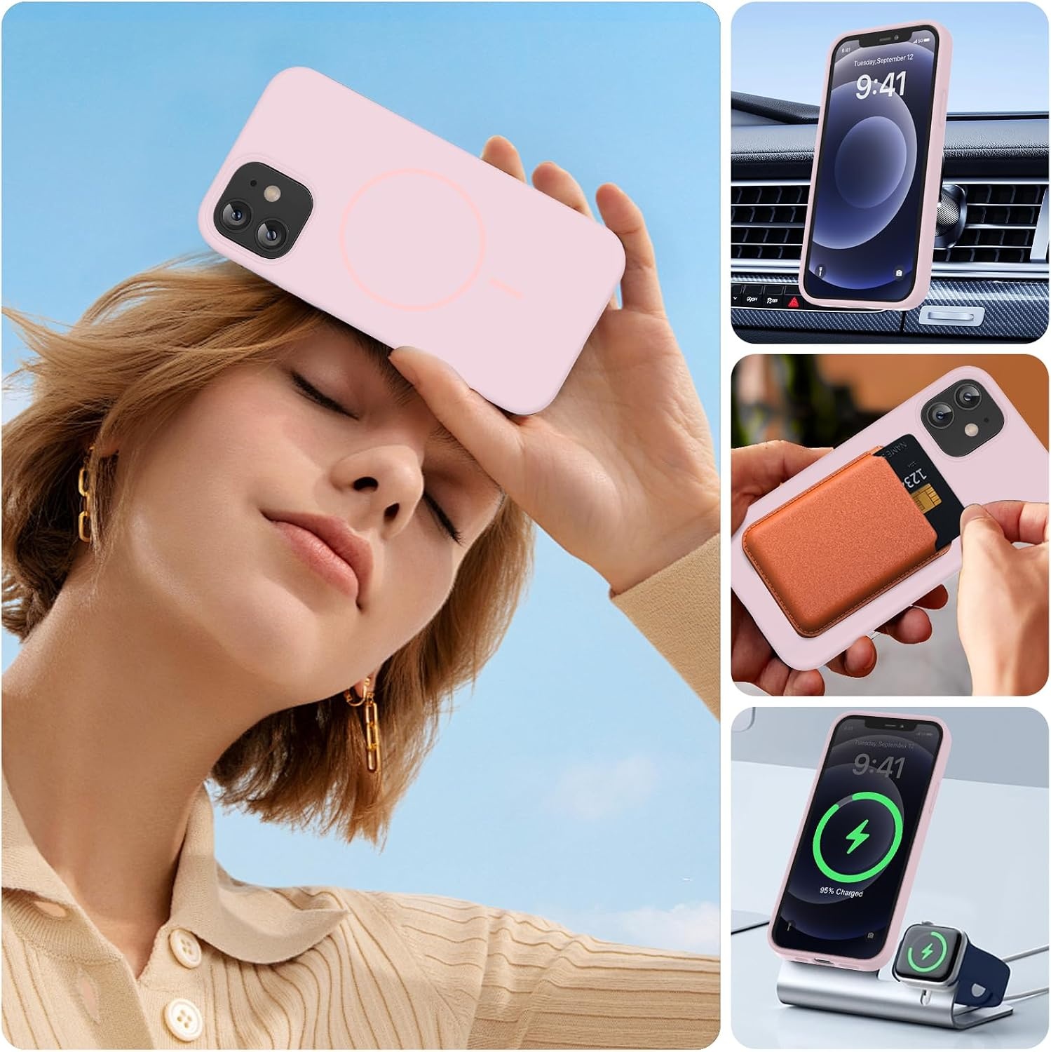 image:imageMiracase Magnetic for iPhone 12 CaseiPhone 12 Pro Case Sand Pink