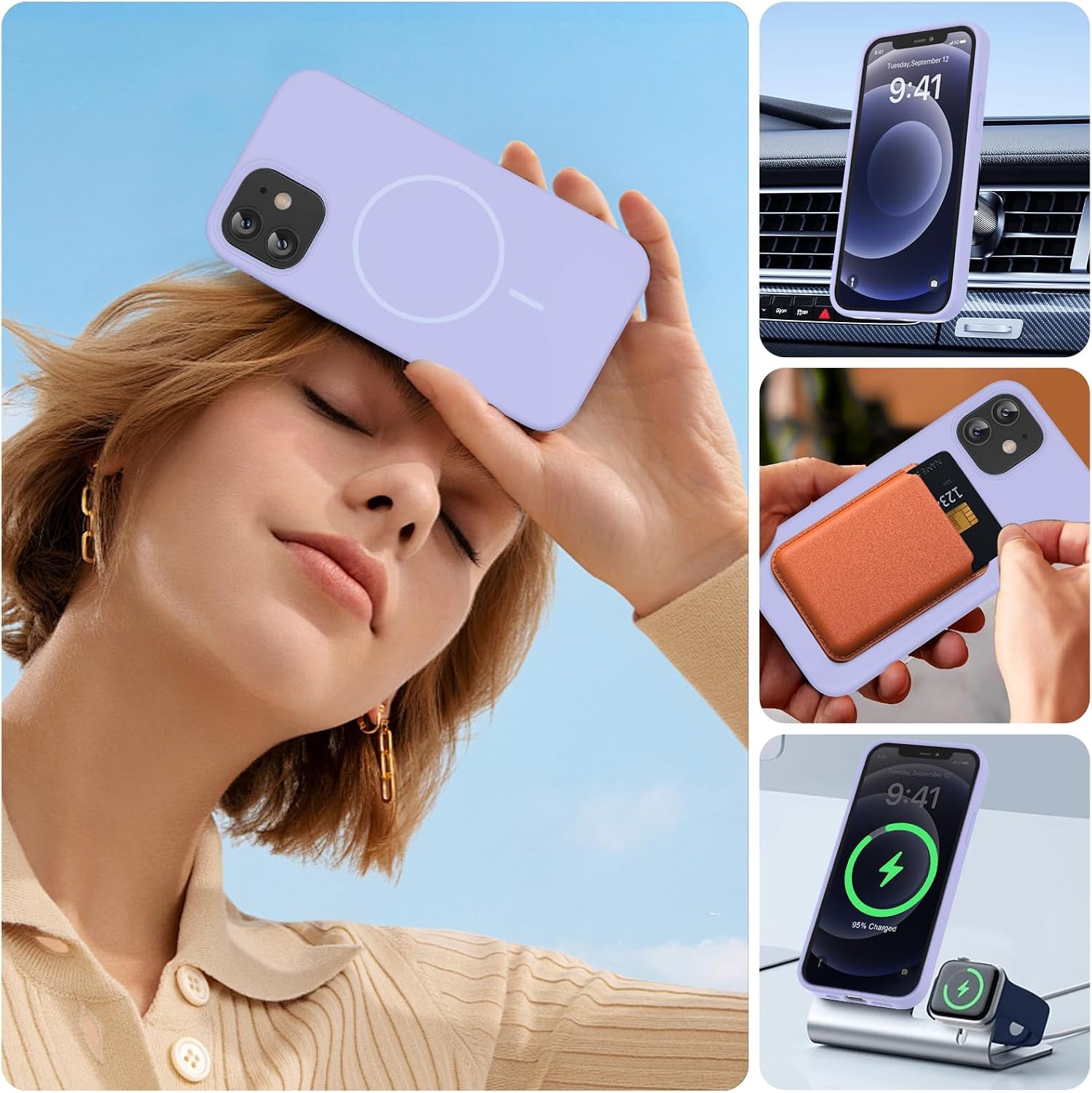 image:imageMiracase Magnetic for iPhone 12 CaseiPhone 12 Pro Case Violet