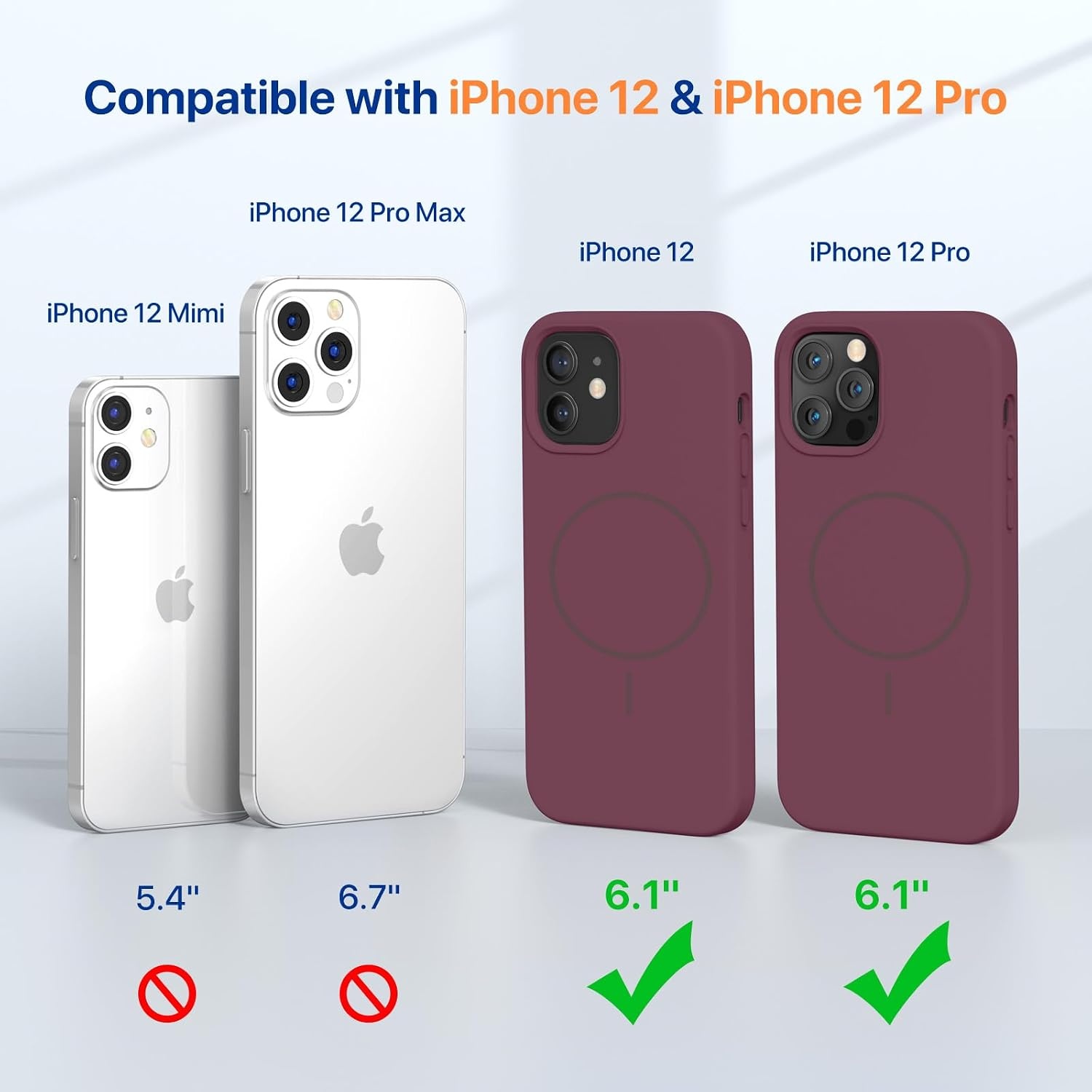 image:imageMiracase Magnetic for iPhone 12 CaseiPhone 12 Pro Case Wine Red