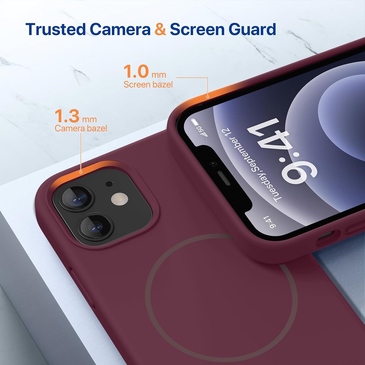 image:imageMiracase Magnetic for iPhone 12 CaseiPhone 12 Pro Case Wine Red